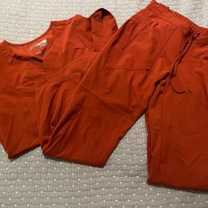 Greys anatomy rustic orange scrub set